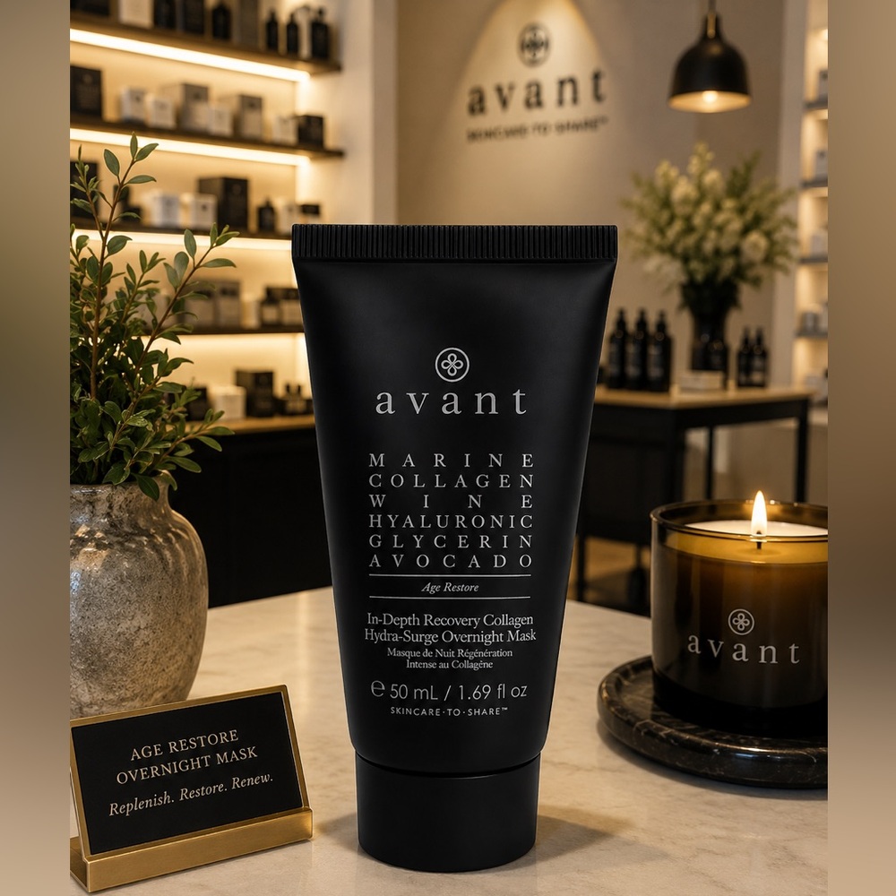 Avant In-Depth Recovery Collagen Hydra-Surge Overnight Mask - Black New